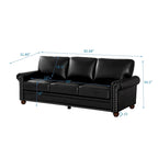 Navy Blue / Burgundy / Black / Grey Velvet Chesterfield Sofa with Button Tufting & Gold Trim – 3 Person