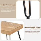 Natural Ash Veneer Rectangular Coffee Table with Metal Legs