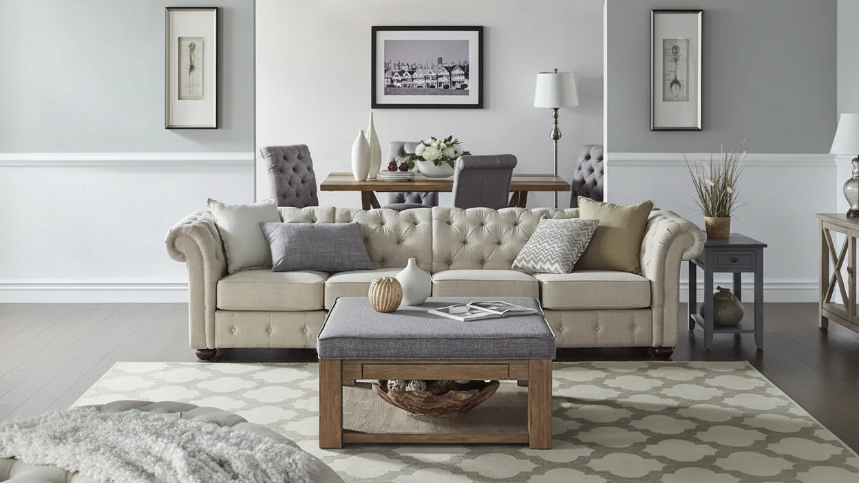 Gdansk 4-Seat Modular Chesterfield Sofa