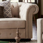 Fabric Button-Tufted Modular Chesterfield Sofa – 4 / 5 / 6 Seat