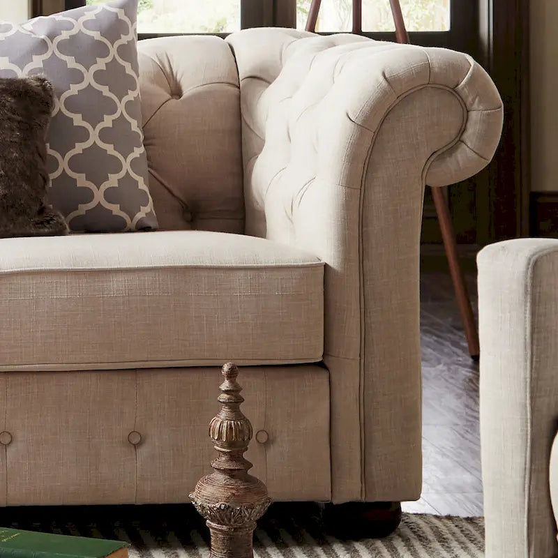 Fabric Button-Tufted Modular Chesterfield Sofa – 4 / 5 / 6 Seat