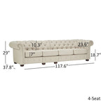 Fabric Button-Tufted Modular Chesterfield Sofa – 4 / 5 / 6 Seat
