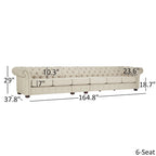 Fabric Button-Tufted Modular Chesterfield Sofa – 4 / 5 / 6 Seat
