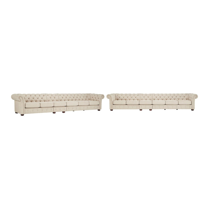 Fabric Button-Tufted Modular Chesterfield Sofa – 4 / 5 / 6 Seat