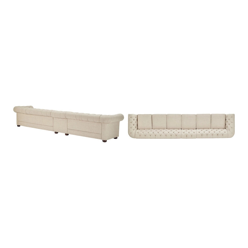 Fabric Button-Tufted Modular Chesterfield Sofa – 4 / 5 / 6 Seat