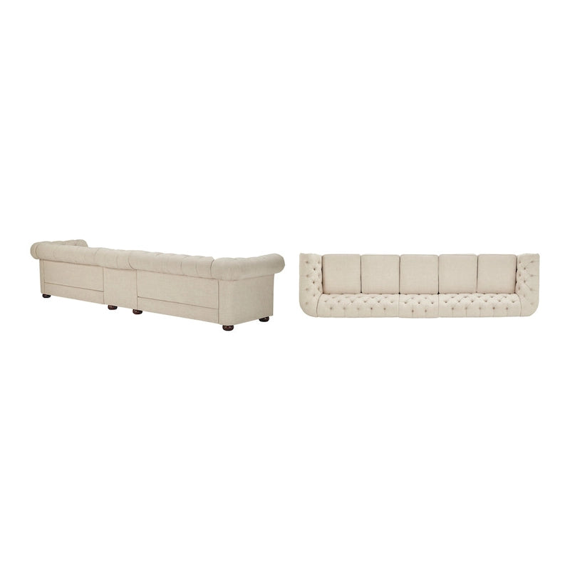 Fabric Button-Tufted Modular Chesterfield Sofa – 4 / 5 / 6 Seat