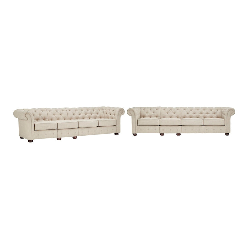 Fabric Button-Tufted Modular Chesterfield Sofa – 4 / 5 / 6 Seat