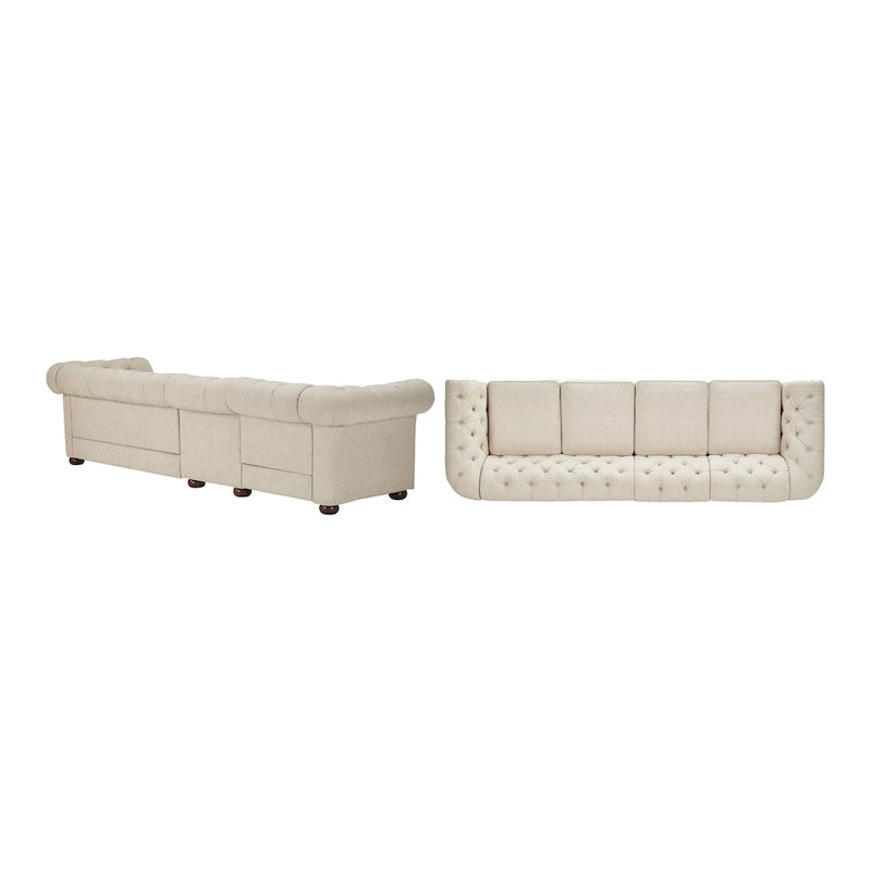 Fabric Button-Tufted Modular Chesterfield Sofa – 4 / 5 / 6 Seat
