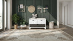 Espresso / Navy / White Acacia Wood Storage Bench with Cushion, 2 Drawers & Removable Basket – 2 Person