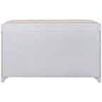 Espresso / Navy / White Acacia Wood Storage Bench with Cushion, 2 Drawers & Removable Basket – 2 Person