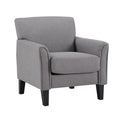 Modern Flared-Arm Accent Chair – Grey / Charcoal / White / Dark Brown – 1 Person