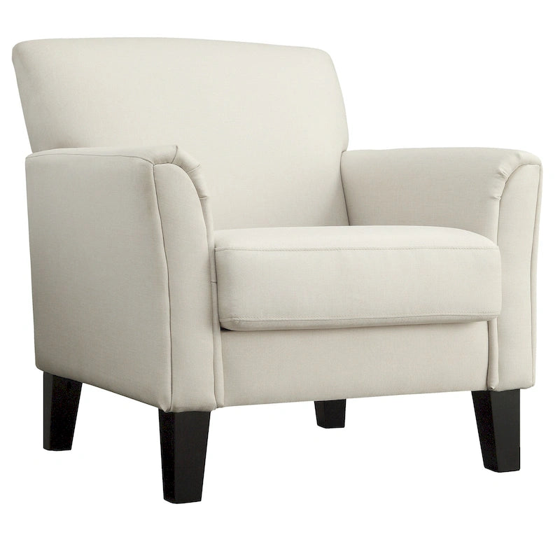 Modern Flared-Arm Accent Chair – Grey / Charcoal / White / Dark Brown – 1 Person
