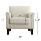 Modern Flared-Arm Accent Chair – Grey / Charcoal / White / Dark Brown – 1 Person