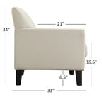Modern Flared-Arm Accent Chair – Grey / Charcoal / White / Dark Brown – 1 Person