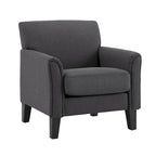 Modern Flared-Arm Accent Chair – Grey / Charcoal / White / Dark Brown – 1 Person