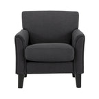 Modern Flared-Arm Accent Chair – Grey / Charcoal / White / Dark Brown – 1 Person