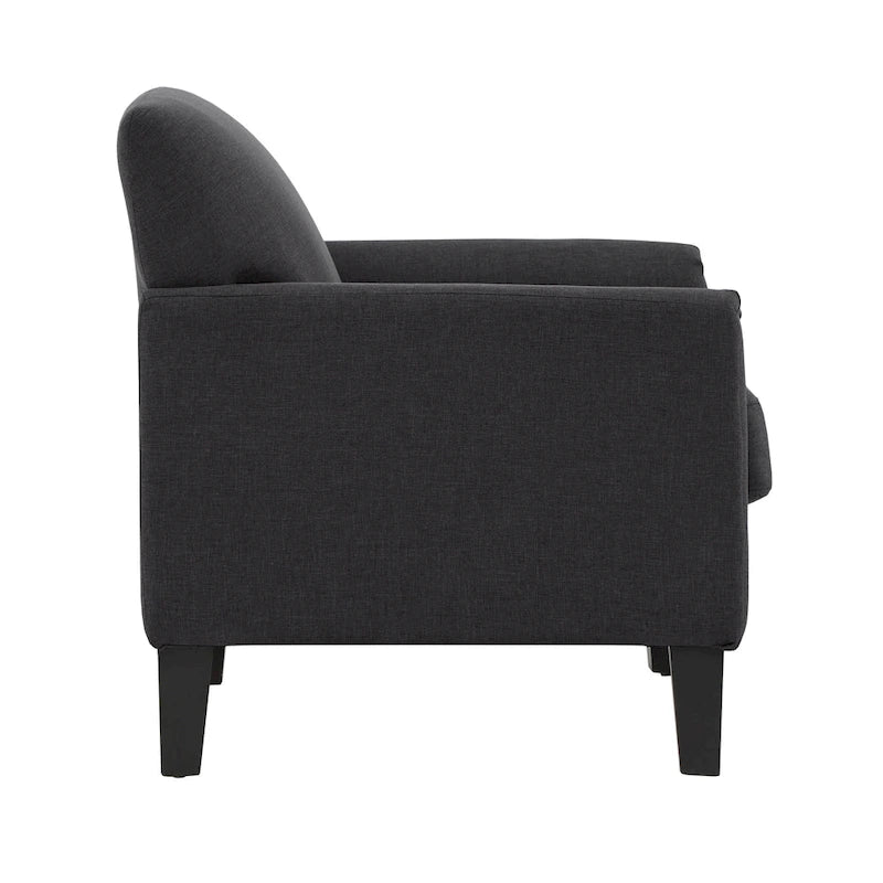 Modern Flared-Arm Accent Chair – Grey / Charcoal / White / Dark Brown – 1 Person