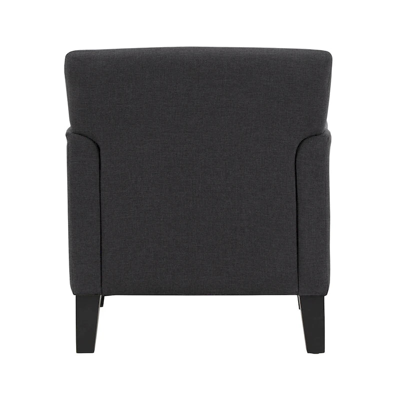 Modern Flared-Arm Accent Chair – Grey / Charcoal / White / Dark Brown – 1 Person