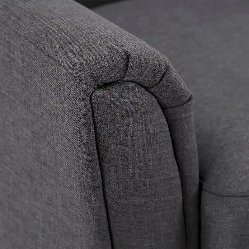 Modern Flared-Arm Accent Chair – Grey / Charcoal / White / Dark Brown – 1 Person
