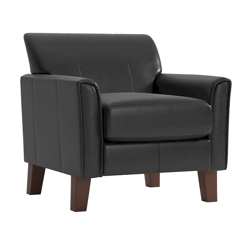 Modern Flared-Arm Accent Chair – Grey / Charcoal / White / Dark Brown – 1 Person