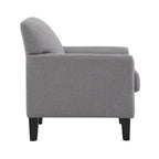 Modern Flared-Arm Accent Chair – Grey / Charcoal / White / Dark Brown – 1 Person