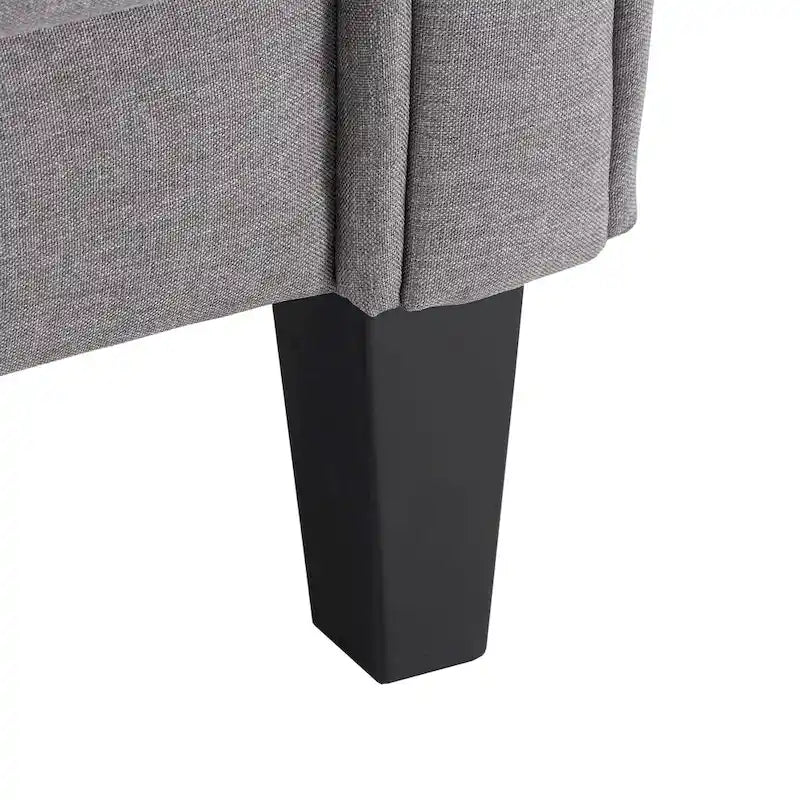 Modern Flared-Arm Accent Chair – Grey / Charcoal / White / Dark Brown – 1 Person