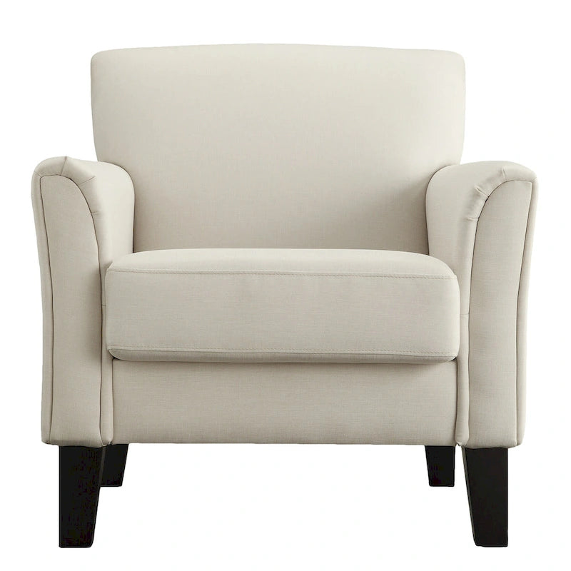 Modern Flared-Arm Accent Chair – Grey / Charcoal / White / Dark Brown – 1 Person