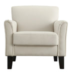 Modern Flared-Arm Accent Chair – Grey / Charcoal / White / Dark Brown – 1 Person