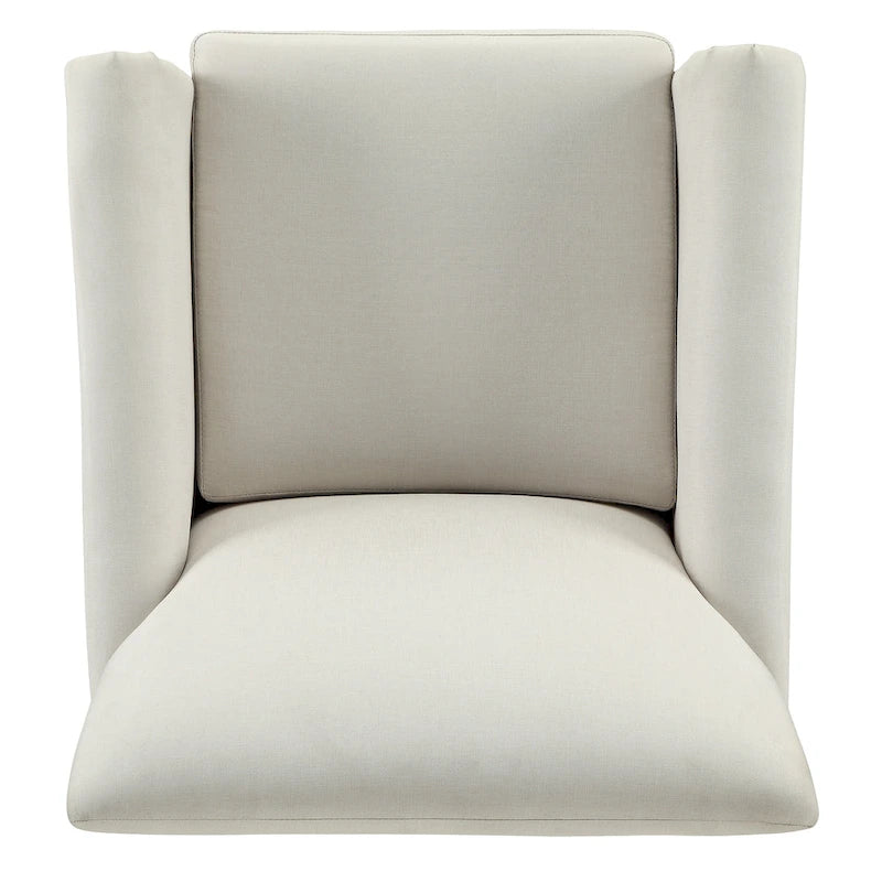 Modern Flared-Arm Accent Chair – Grey / Charcoal / White / Dark Brown – 1 Person