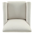 Modern Flared-Arm Accent Chair – Grey / Charcoal / White / Dark Brown – 1 Person