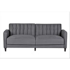 Dark Gray / Beige / Ocean Blue / Grey Velvet Tufted Sofa Bed with Wood Legs – 2-3 Person