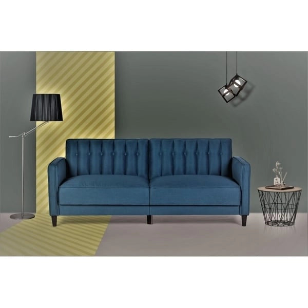 Dark Gray / Beige / Ocean Blue / Grey Velvet Tufted Sofa Bed with Wood Legs – 2-3 Person