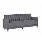 Dark Gray / Beige / Ocean Blue / Grey Velvet Tufted Sofa Bed with Wood Legs – 2-3 Person