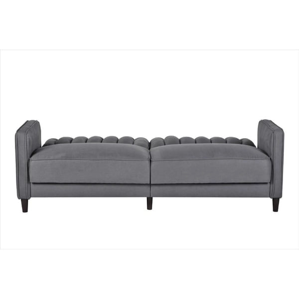 Dark Gray / Beige / Ocean Blue / Grey Velvet Tufted Sofa Bed with Wood Legs – 2-3 Person