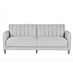 Dark Gray / Beige / Ocean Blue / Grey Velvet Tufted Sofa Bed with Wood Legs – 2-3 Person