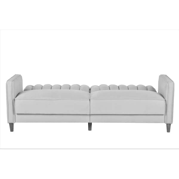 Dark Gray / Beige / Ocean Blue / Grey Velvet Tufted Sofa Bed with Wood Legs – 2-3 Person
