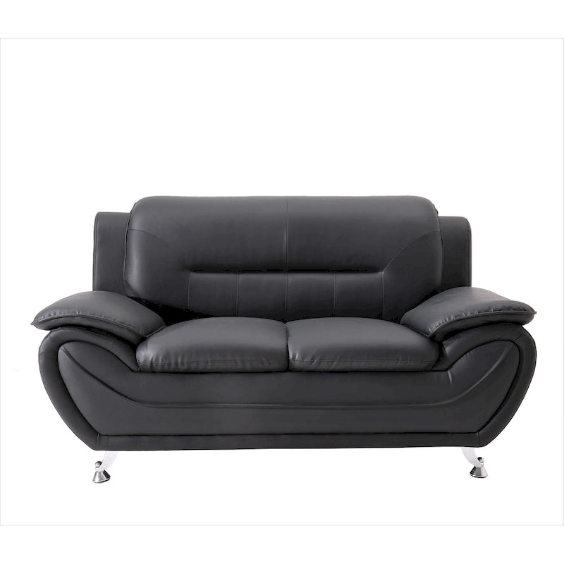 Sanuel 61.3  Faux Leather Pillow Top Arm Loveseat - N/A