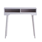 Espresso / Black / Walnut / Weathered White / Weathered Walnut Mid-Century Console Table with 2 Shelves & Flared Legs