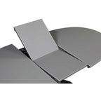 Matte Grey & Black Extendable Dining Table with Art Deco Pedestal Base – 4-6 Person