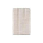 Cream Striped Linen Bar Stool with Rustic Brown Wood Frame & Nailhead Trim – 1 Person