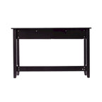 Black & Natural Mid-Century Console Table with Woven Rattan Drawers & Brass Pulls