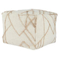 Adil 18  Wide Square Ivory Pouf by Kosas Home