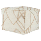 Adil 18  Wide Square Ivory Pouf by Kosas Home