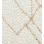 Ivory Square Wool & Jute Pouf with Removable Cover – 1 Person