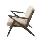 Silver Grey Yarn-Dyed Fabric Mid-Century Accent Arm Chair with Angled Wood Frame – 1 Person