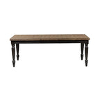 Black Chalkboard Rubberwood Rectangular Dining Table with Butcher Block Top & Removable Leaf – 6 Person