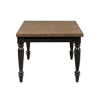 Black Chalkboard Rubberwood Rectangular Dining Table with Butcher Block Top & Removable Leaf – 6 Person
