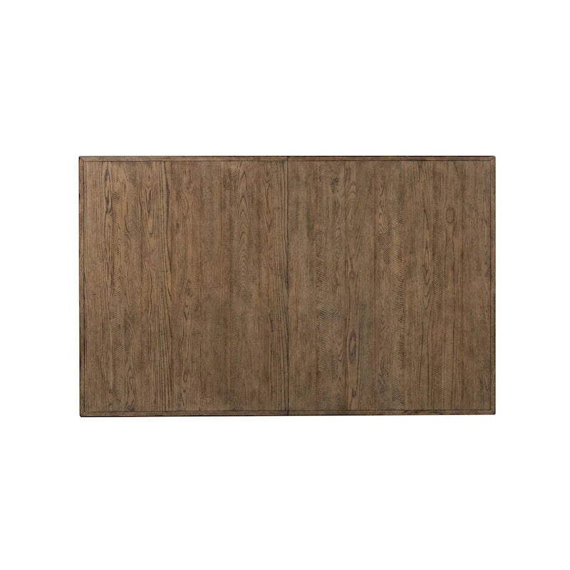 Black Chalkboard Rubberwood Rectangular Dining Table with Butcher Block Top & Removable Leaf – 6 Person