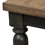 Black Chalkboard Rubberwood Rectangular Dining Table with Butcher Block Top & Removable Leaf – 6 Person