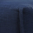 Blue Cotton Pleated Pouf Ottoman – 1 Person